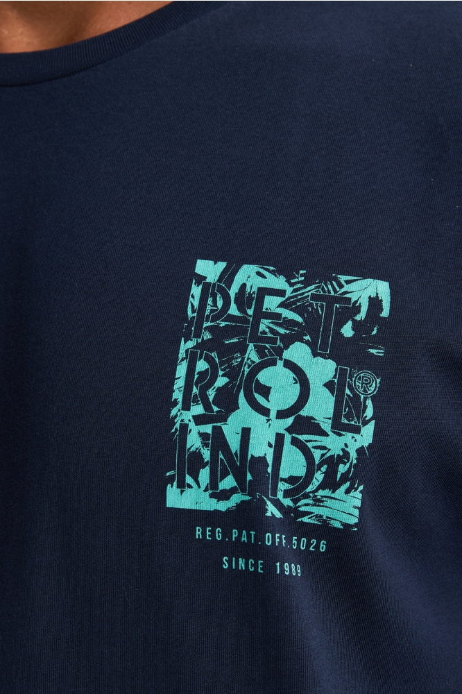 T SHIRT MET RUG PRINT M 1050 TSR115 5178 Navy Blue